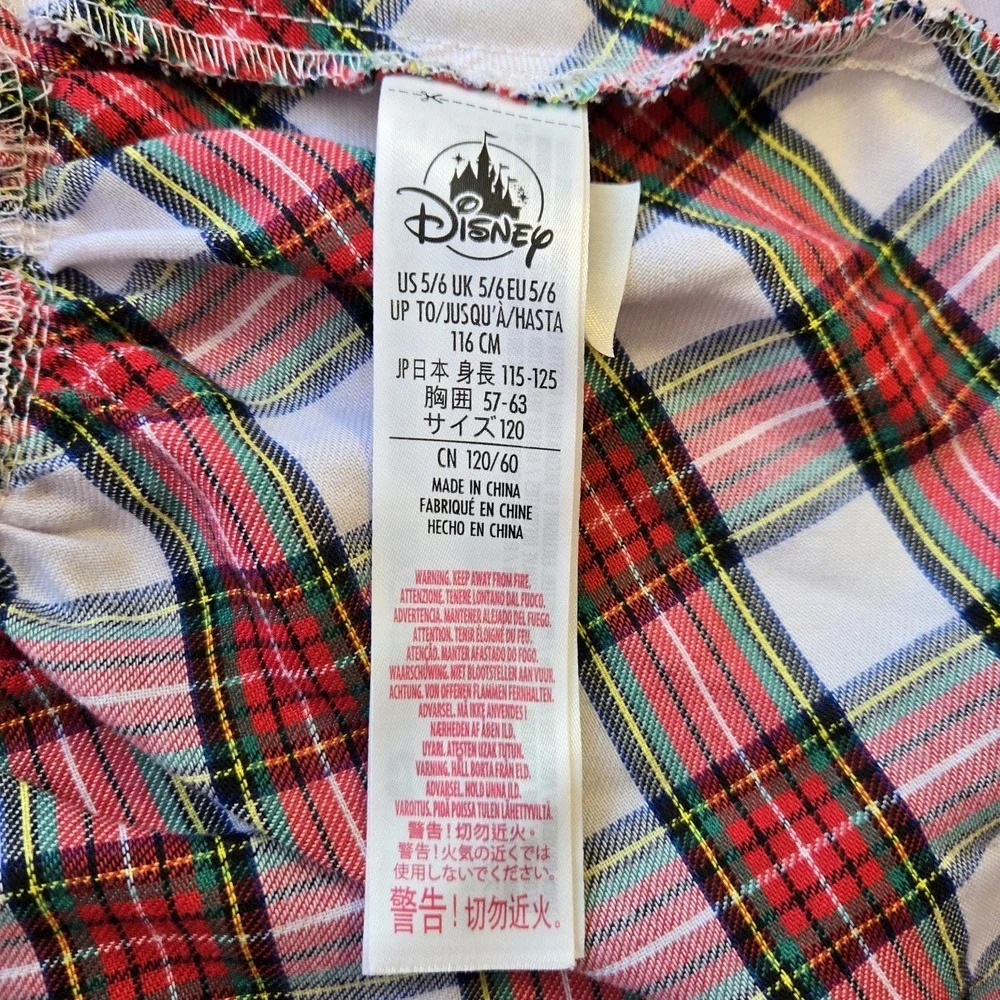 Disney Parks Girls Minnie Mouse Holiday Plaid Nightgown Pajamas Size 5/6‎ - Picture 5 of 9